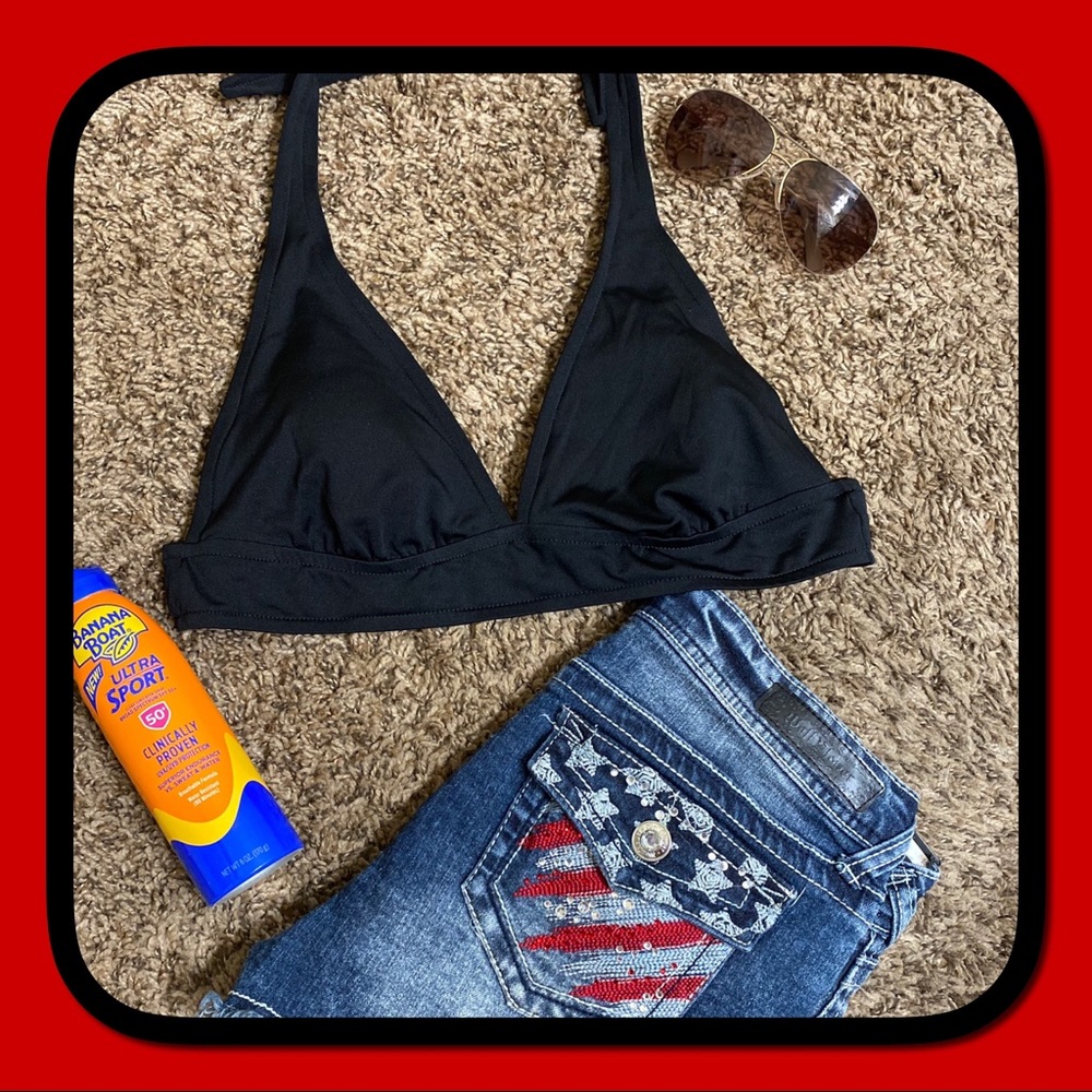 GUC Black Halter Style Bikini Top